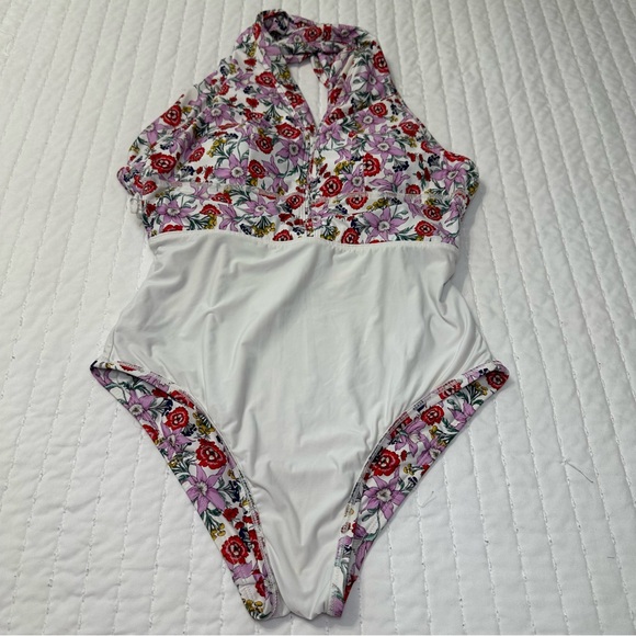 Anthropologie Floral One Piece Swimsuit  Tropical With Padding - Picture 9 of 14